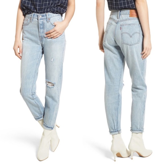 LEVI’S straight leg mom jean Wedgie Icon Selvedge Jeans in Desert Delta - Picture 6 of 12